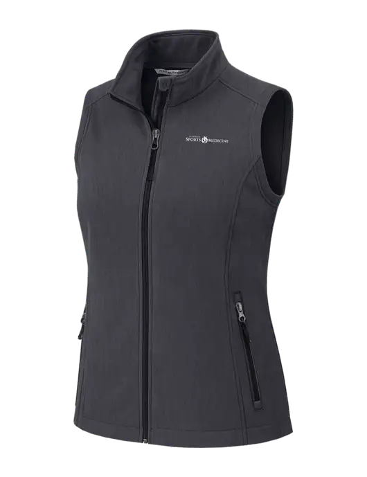 Charcoal Heather Womens Core Soft Shell Vest w/Espanola Logo