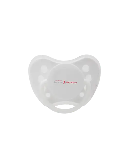 Silicone White Pacifier with Clear Cover w/Espanola Logo
