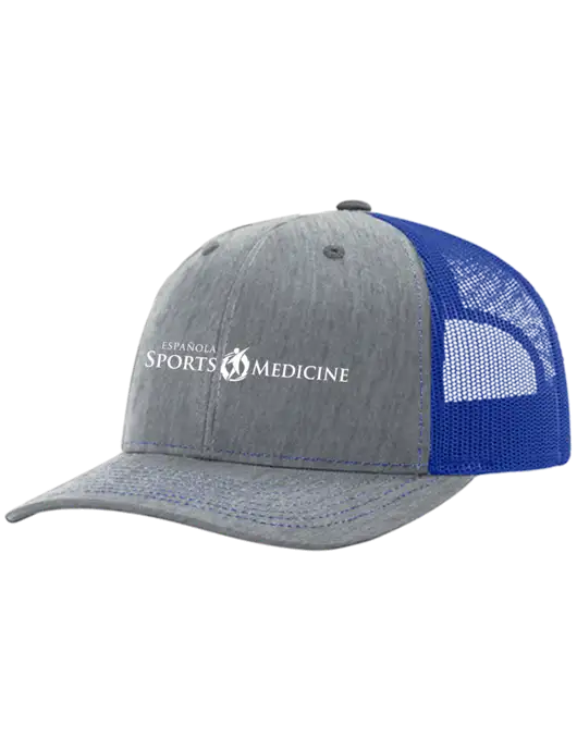 Richardson Adjustable Snapback Original 112 Trucker Cap Heather Light Grey w/Royal Mesh w/Espanola Logo