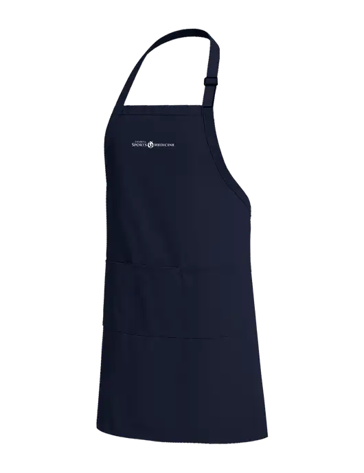 Easy Care Extra Long Bib Navy Apron with Stain Release w/Espanola Logo