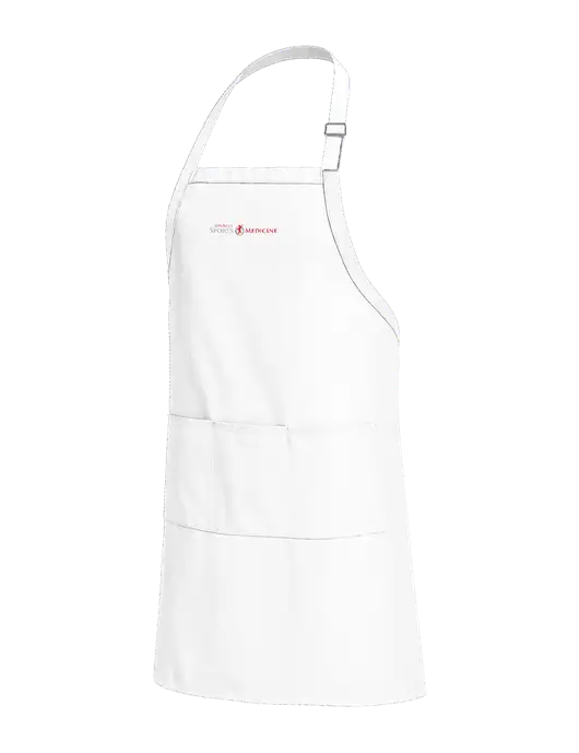 Easy Care Extra Long Bib White Apron with Stain Release w/Espanola Logo