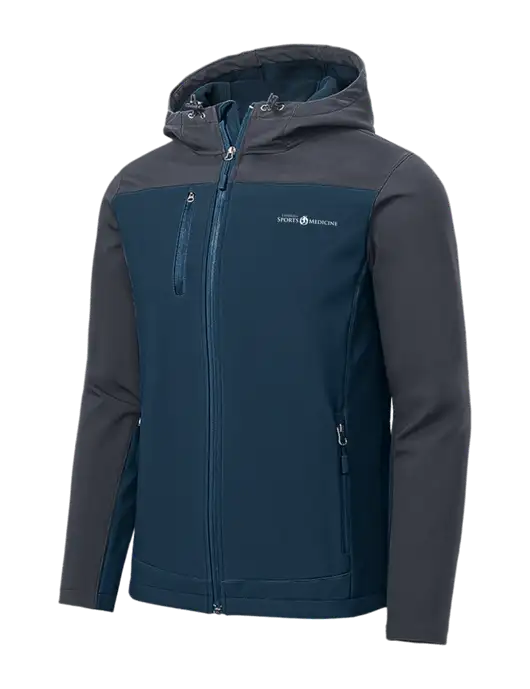 Hooded Core Navy/Dark Grey Soft Shell Jacket w/Espanola Logo