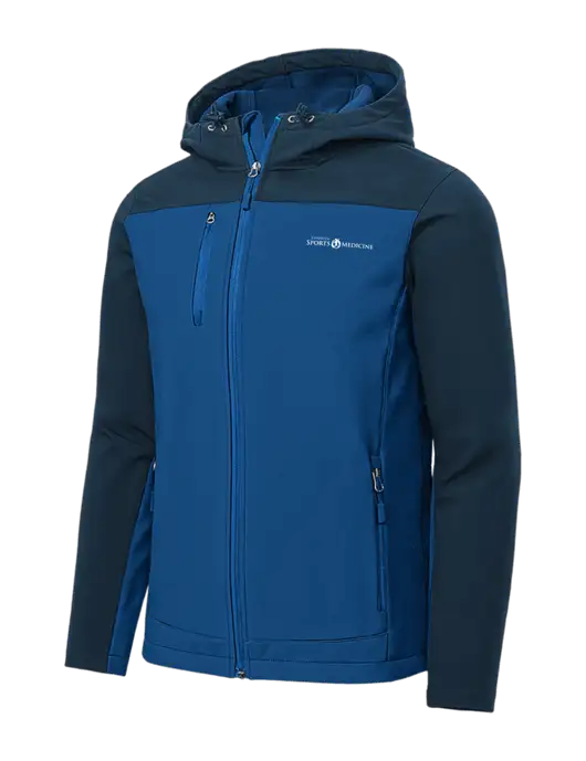 Hooded Core Royal/Navy Soft Shell Jacket w/Espanola Logo