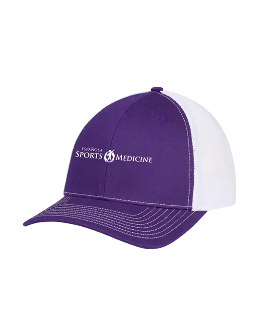 Richardson Adjustable Snapback Original 112 Trucker Cap Purple w/White Mesh w/Espanola Logo