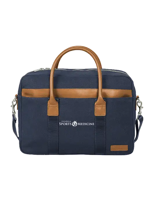 Brooks Brothers Wells Dark Navy Briefcase w/Espanola Logo