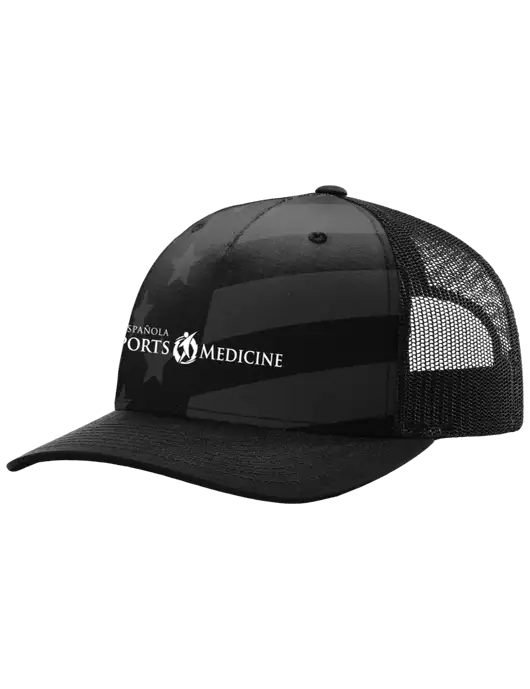 Richardson Five Panel Stars and Stripes Trucker Cap w/Espanola Logo