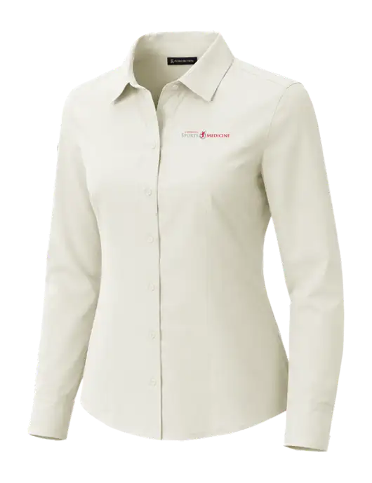 Brooks Brothers Womens Full-Button Ivory Satin Blouse w/Espanola Logo
