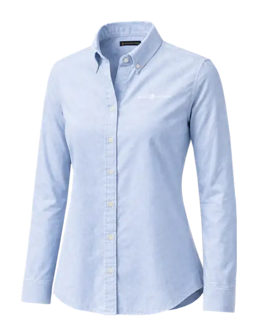 Brooks Brothers Womens Casual Light Blue Oxford Cloth Shirt w/Espanola Logo