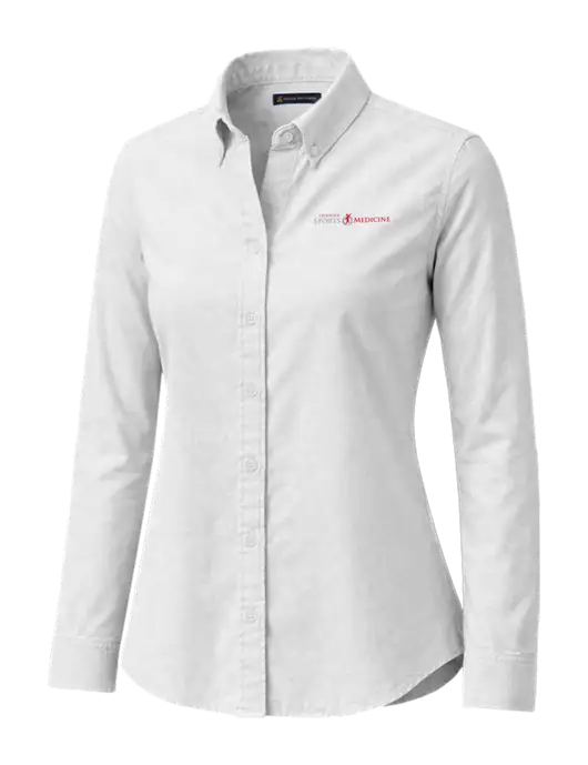 Brooks Brothers Womens Casual White Oxford Cloth Shirt w/Espanola Logo