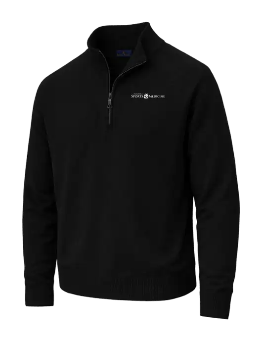 Brooks Brothers Cotton Stretch 1/4-Zip Black Sweater w/Espanola Logo