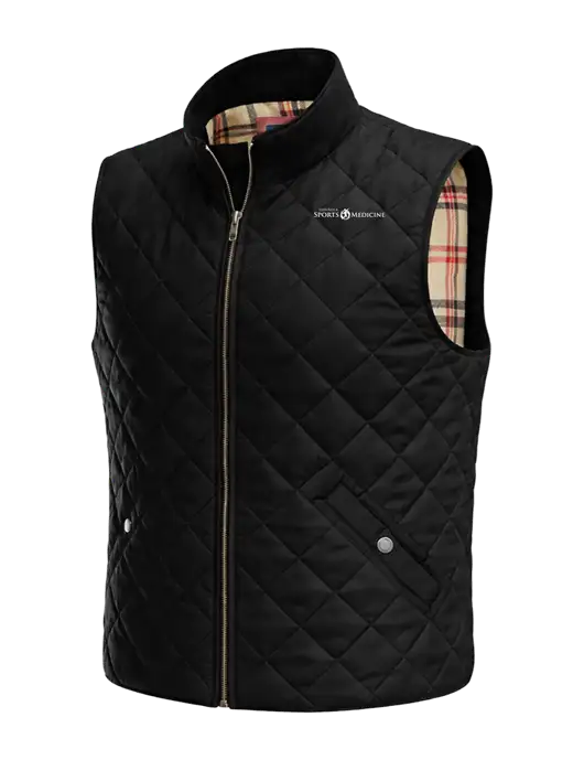Brooks Brothers Black Quilted Vest w/Espanola Logo