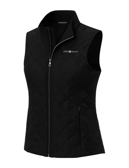 Brooks Brothers Womens Black Quilted Vest w/Espanola Logo