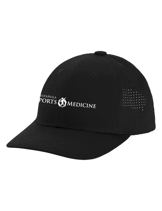 Pro-Cut Structured Snapback with Pinhole Mesh Black Cap w/Espanola Logo
