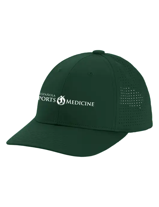 Pro-Cut Structured Snapback with Pinhole Mesh Dark Green Cap w/Espanola Logo