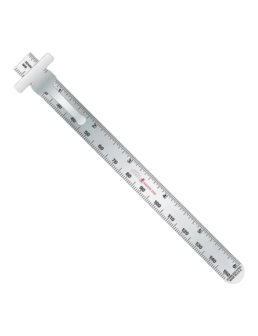 Slim Pocket Ruler 6” Stainless Steel Measuring 32nds & Metric w/Espanola Logo