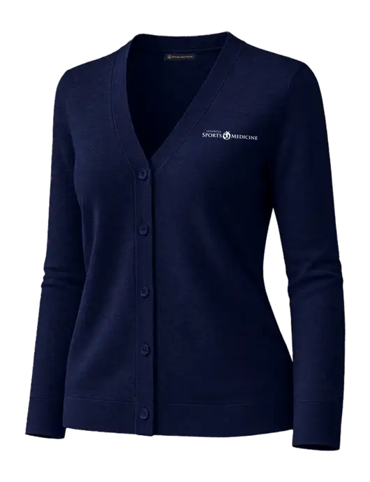 Brooks Brothers Womens Cotton Stretch Dark Navy Cardigan Sweater w/Espanola Logo