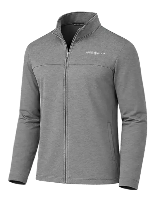 TravisMathew Dark Medium Grey Newport Full-Zip Fleece Jacket w/Espanola Logo
