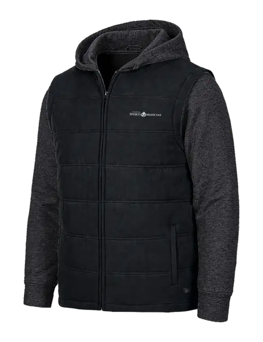 TravisMathew Tides Up Hooded Black/Black Heather Jacket w/Espanola Logo