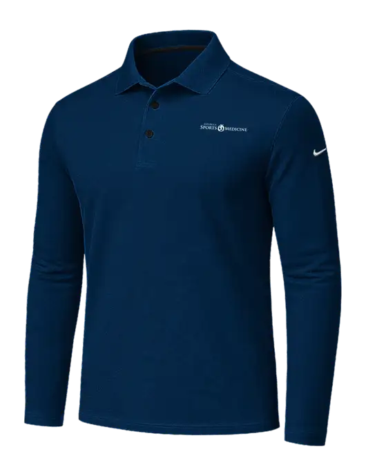 Nike Navy Dri-FIT Micro Pique 2.0 Long Sleeve Polo w/Espanola Logo
