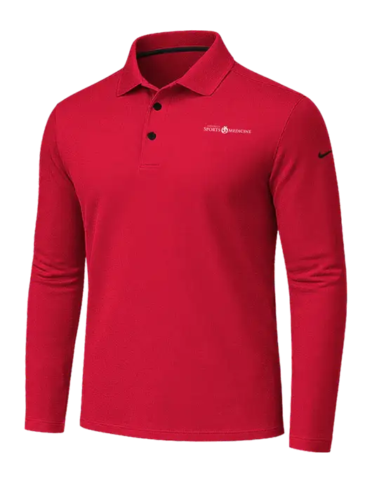 Nike Red Dri-FIT Micro Pique 2.0 Long Sleeve Polo w/Espanola Logo