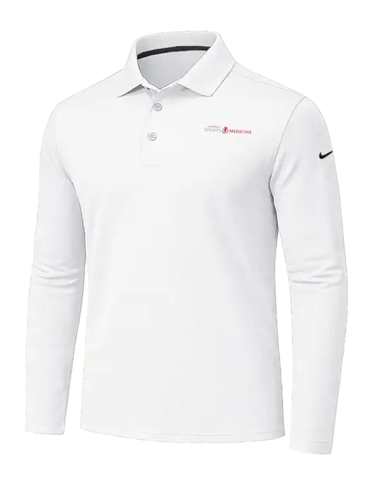Nike White Dri-FIT Micro Pique 2.0 Long Sleeve Polo w/Espanola Logo