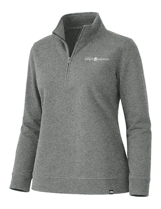 TravisMathew Womens Coveside Medium Dark Grey Heather Heather 1/2 Zip w/Espanola Logo