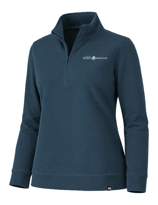 TravisMathew Womens Coveside Navy Heather 1/2 Zip w/Espanola Logo
