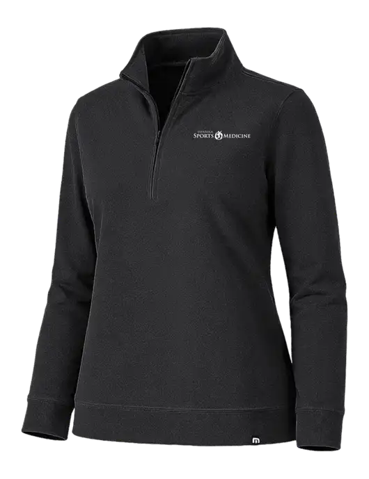 TravisMathew Womens Coveside Black 1/2 Zip w/Espanola Logo