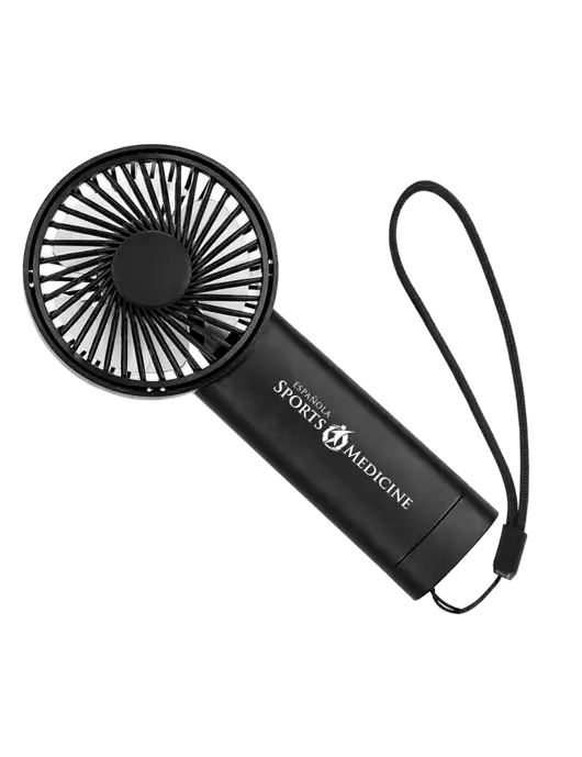 Airpulse 3-Speed Rechargeable Black Fan w/Espanola Logo