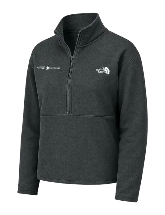 The North Face Womens Very Dark Grey Double-Knit 1/2-Zip Fleece w/Espanola Logo