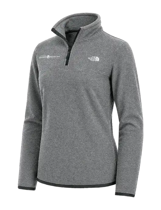 The North Face Womens Dark Medium Grey Heather Glacier 1/4-Zip Fleece w/Espanola Logo