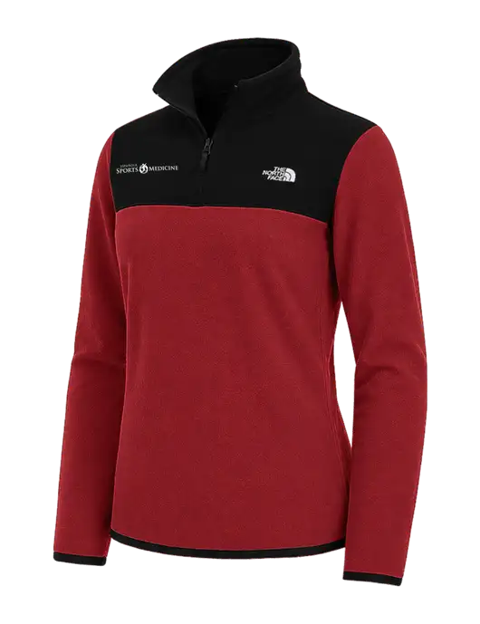 The North Face Womens Cardinal/Black Glacier 1/4-Zip Fleece w/Espanola Logo