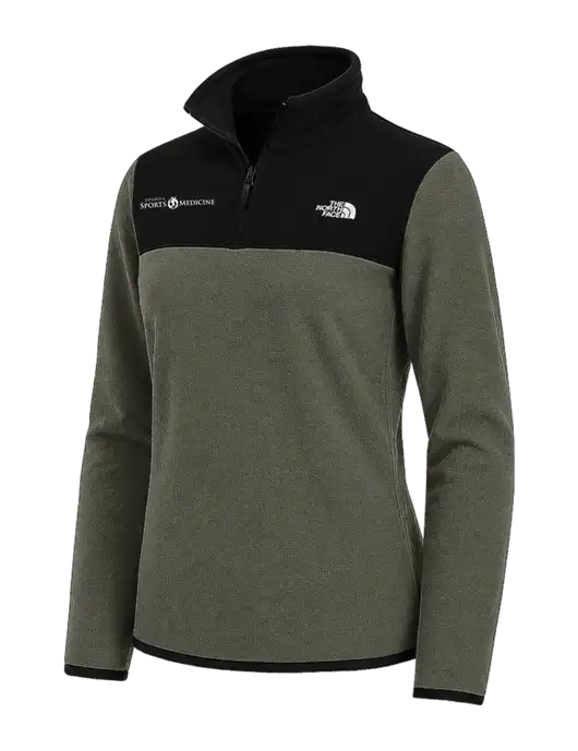 The North Face Womens Dark Olive/Black Glacier 1/4-Zip Fleece w/Espanola Logo
