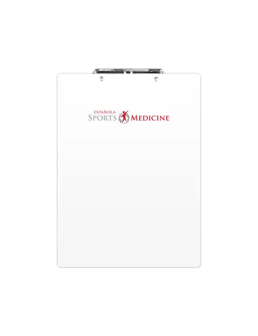 White Plastic Clipboard Letter Size w/Espanola Logo