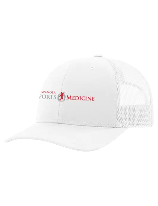 Richardson 112+ R-Flex White Trucker Cap w/White Mesh w/Espanola Logo