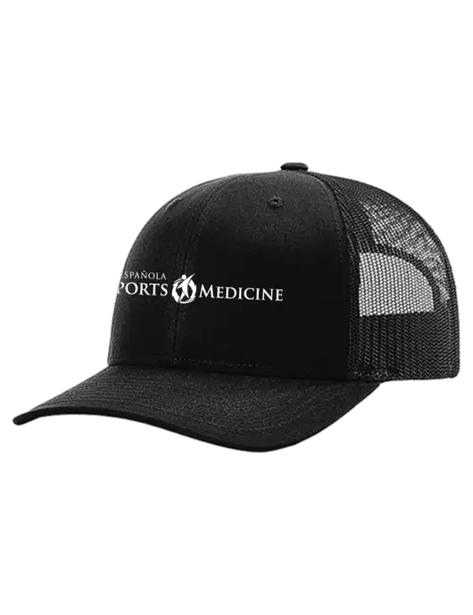Richardson 112+ R-Flex Black Trucker Cap w/Black Mesh w/Espanola Logo