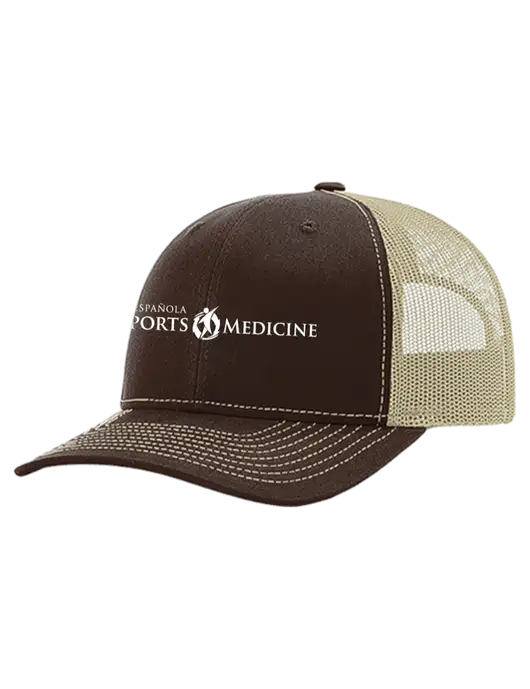 Richardson 112+ R-Flex Dark Brown Trucker Cap w/Tan Mesh w/Espanola Logo
