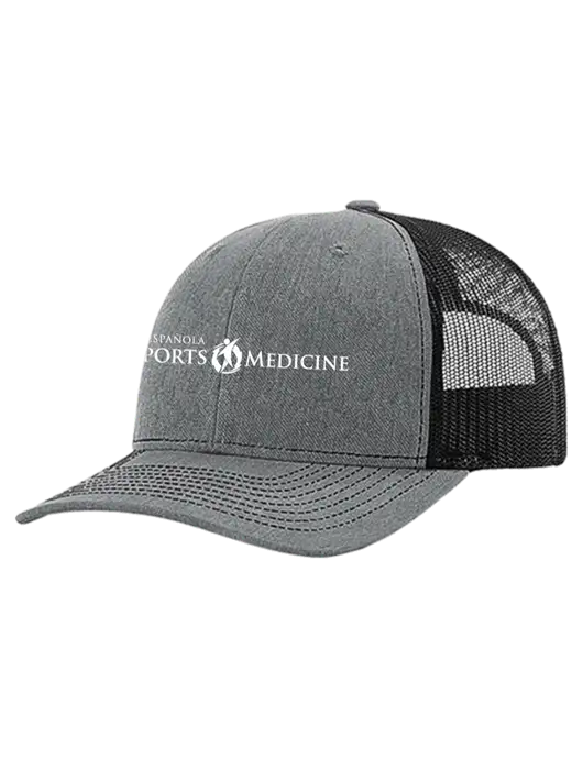 Richardson 112+ R-Flex Medium Grey Heather Trucker Cap w/Black Mesh w/Espanola Logo