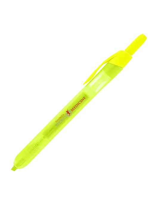 Yellow Retractable Highlighter w/Espanola Logo