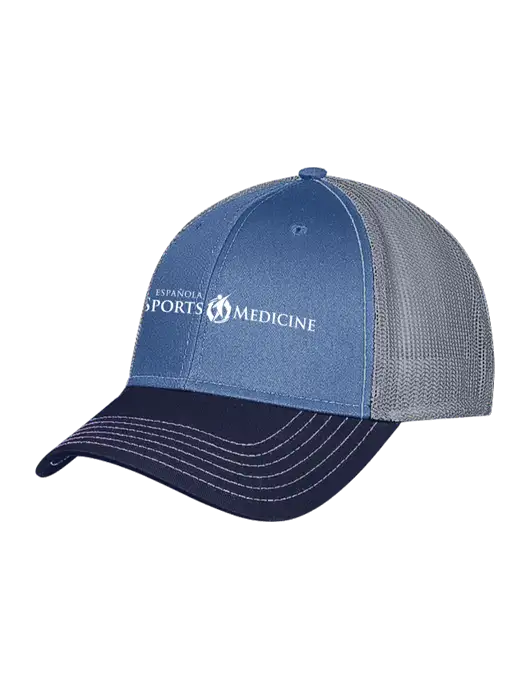 Dark Royal/Navy/Medium Grey Mesh Trucker Cap Snap Back w/Espanola Logo