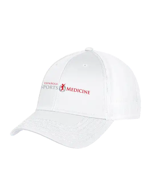 White Mesh Trucker Cap Snap Back w/Espanola Logo