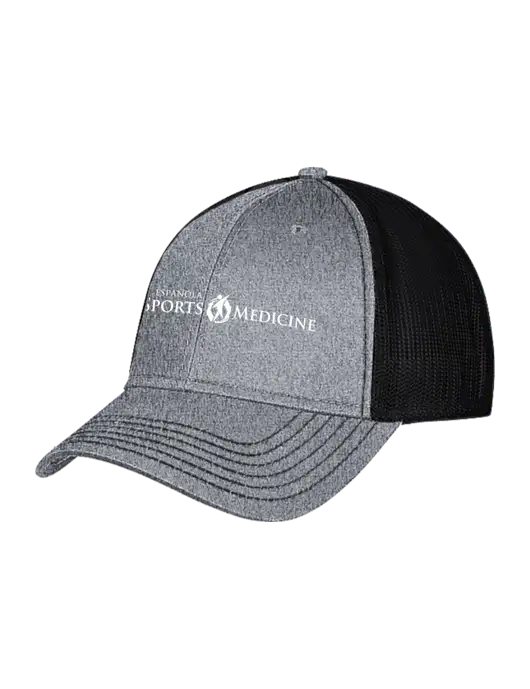 Medium Grey Heather/Black Mesh Trucker Cap Snap Back w/Espanola Logo