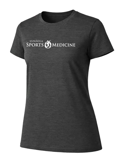 Womens Ring Spun Dark Heather Grey 4.5 oz T-Shirt w/Espanola Logo