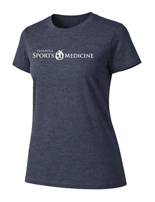 Womens Ring Spun Heather Navy 4.5 oz T-Shirt w/Espanola Logo