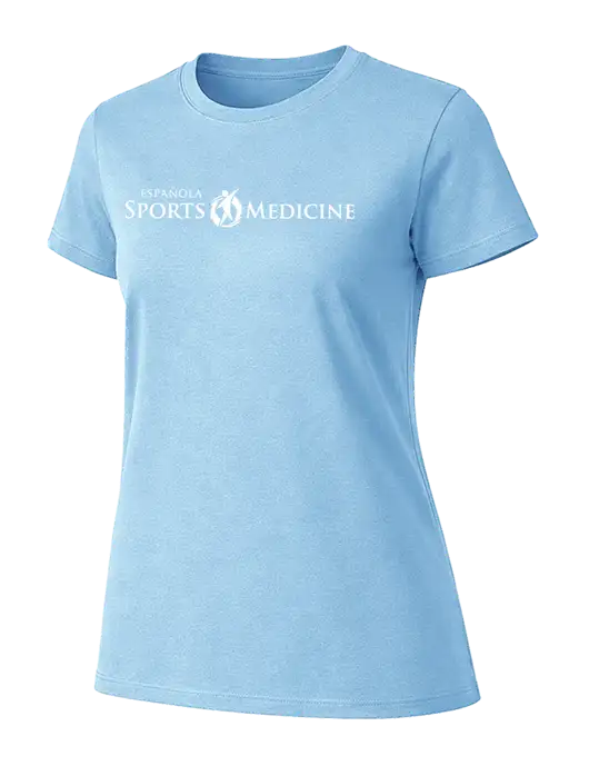 Womens Ring Spun Light Blue 4.5 oz T-Shirt w/Espanola Logo