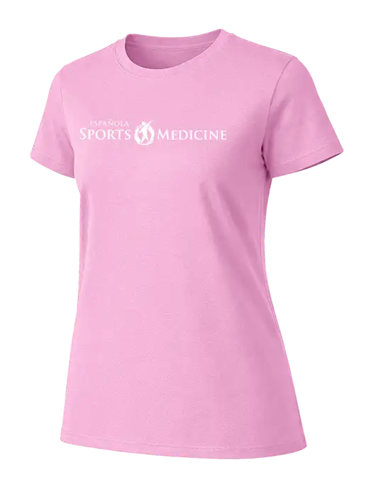 Womens Ring Spun Candy Pink 4.5 oz T-Shirt w/Espanola Logo