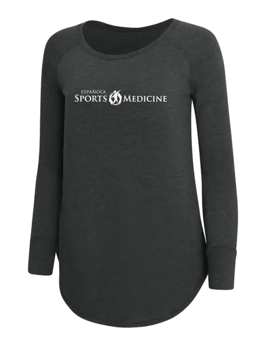 Womens Perfect Wide Collar Tunic Tri-Blend Black Frost 4.5 oz T-Shirt w/Espanola Logo