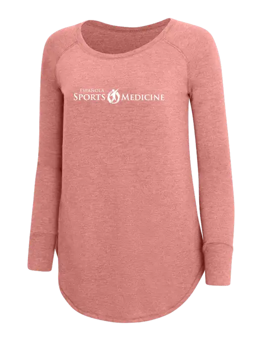 Womens Perfect Wide Collar Tunic Tri-Blend Blush Frost 4.5 oz T-Shirt w/Espanola Logo