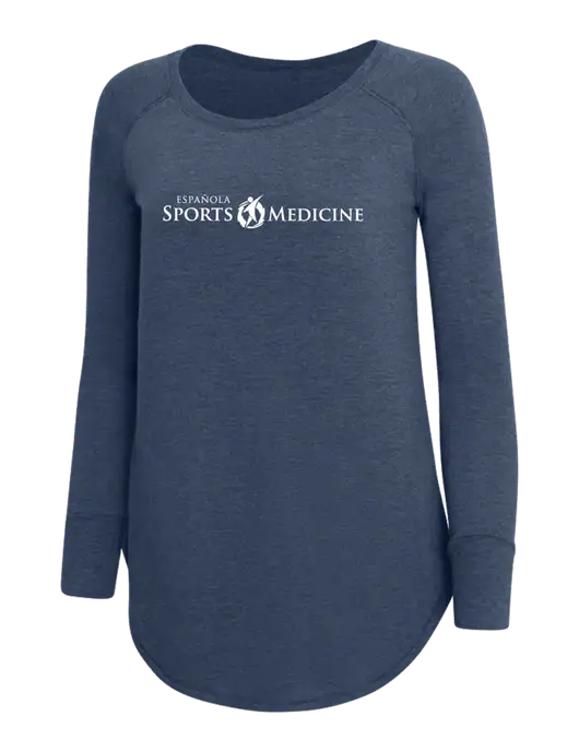 Womens Perfect Wide Collar Tunic Tri-Blend Navy Frost 4.5 oz T-Shirt w/Espanola Logo