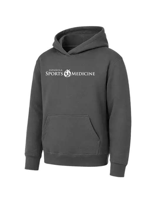 Youth Charcoal 7.8 oz Pullover Hooded Sweatshirt w/Espanola Logo